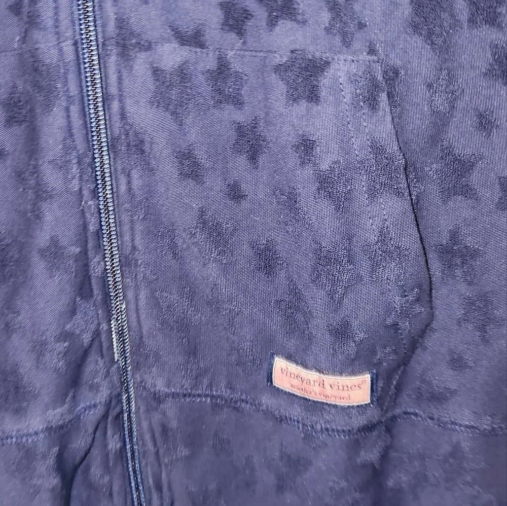 Vineyard Vines Womens Blue Stars Zip up Hoodie Jacket  sz S
